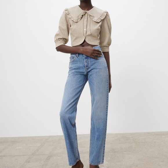 NWT Zara checked textured top - Picture 3 of 4